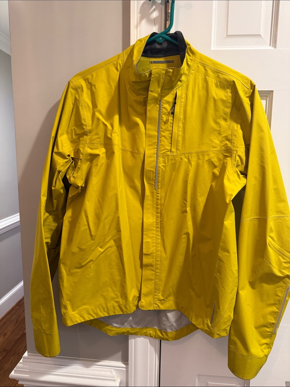 REI Men's Bright Yellow Rain Jacket with Chest Zip
